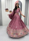 Pink Colour Pure Vichitra With Embroidery Work Lehenga With Choli Dupatta Pc 533